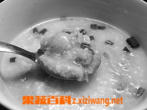 果蔬百科瑶柱虾米鸡丝粥